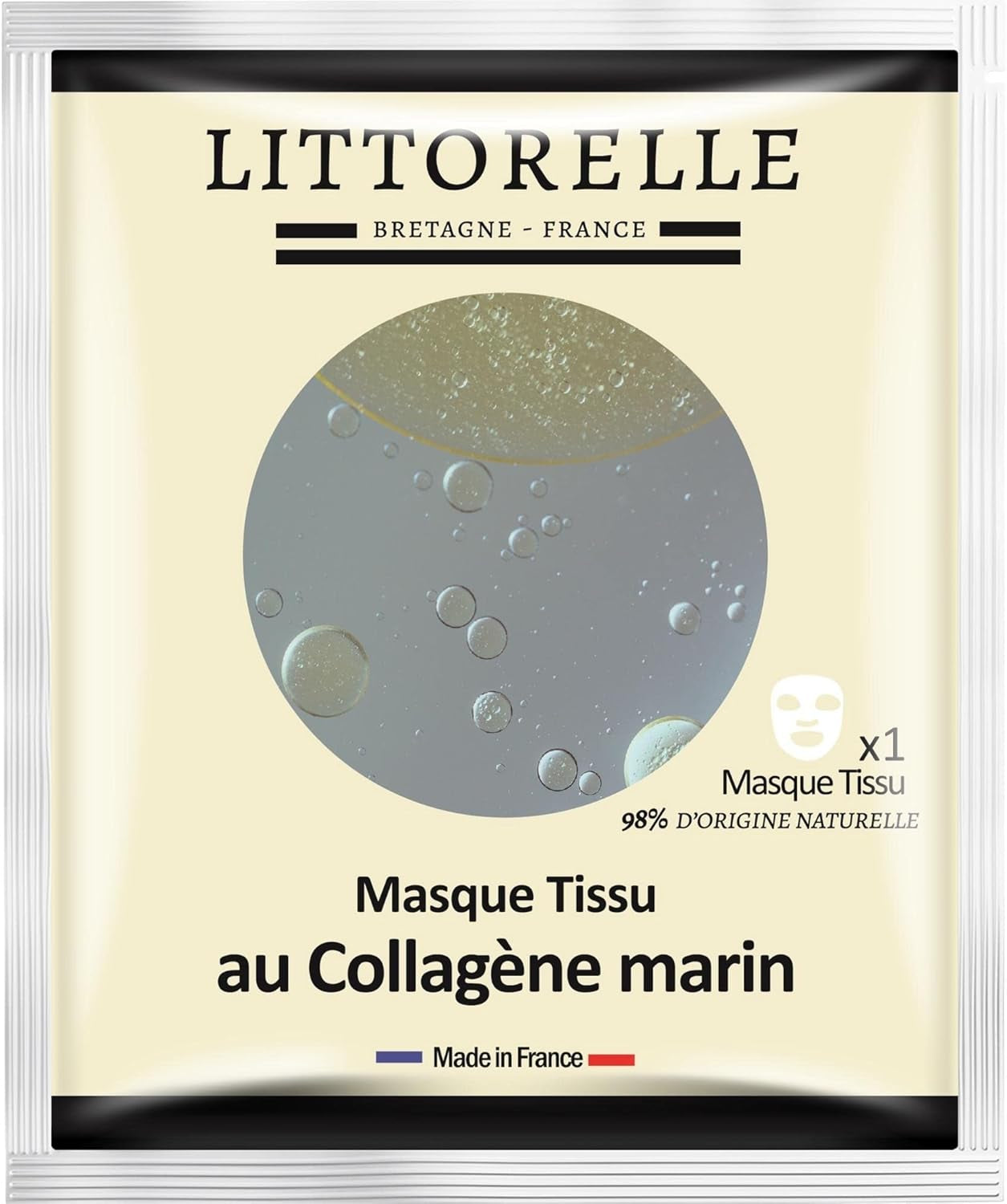 Masque Visage N°6 Sérum Hydratant Au Collagène Et Vitamine E – Made in France – Anti-Age Et Hydratant – Soin Anti-Rides – Masque Tissu Tous Types De Peaux
