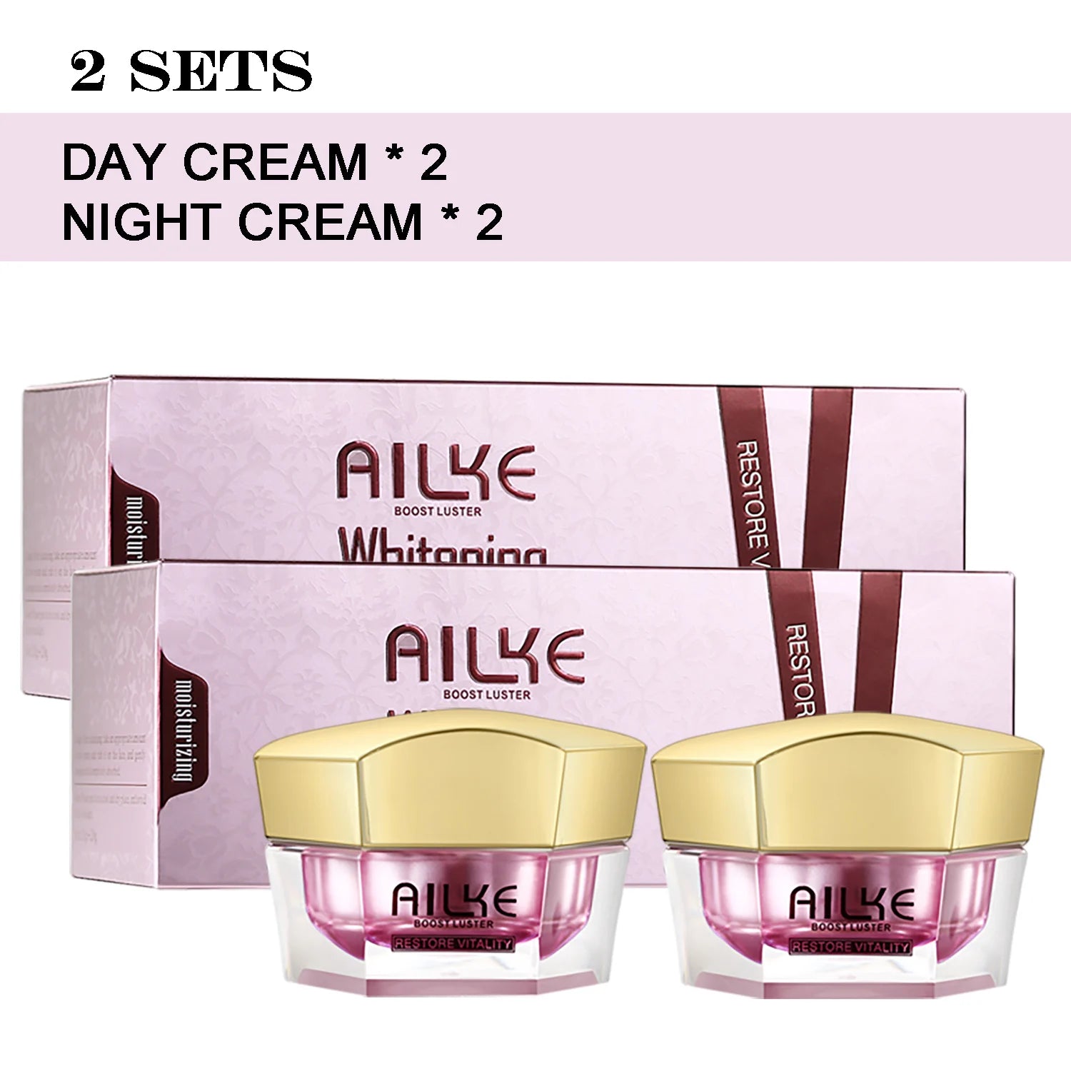 Lightenin Anti-Wrinkle Face Cream with Collagen, Hyaluronic Acid, Whitening Skin Care Women Facial Moisturizer Set