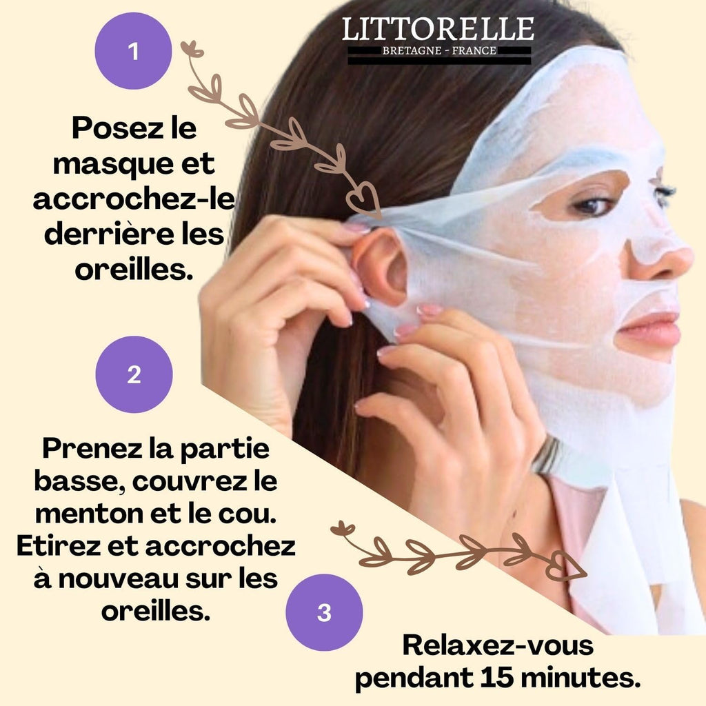 Masque Visage N°6 Sérum Hydratant Au Collagène Et Vitamine E – Made in France – Anti-Age Et Hydratant – Soin Anti-Rides – Masque Tissu Tous Types De Peaux