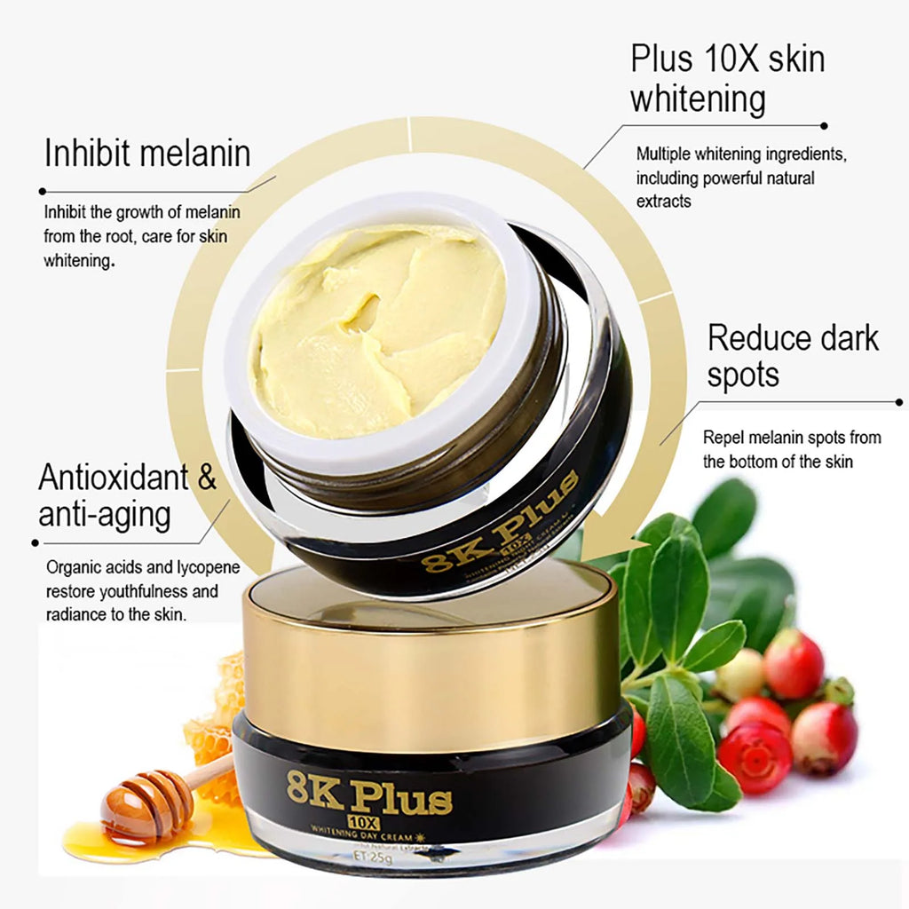 Whitening Face Cream, Reduce Dark Spots, Sun Spots, Melanin, with Collagen, Glutathione, Even Skin Tone for All Skin Types
