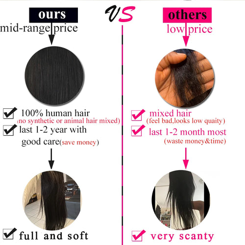 250 Density Straight Wear and Go Glueless Wigs Human Hair Ready to Wear 100% Human Hair Wigs Pre Plucked 4X4 Lace Closure Wig