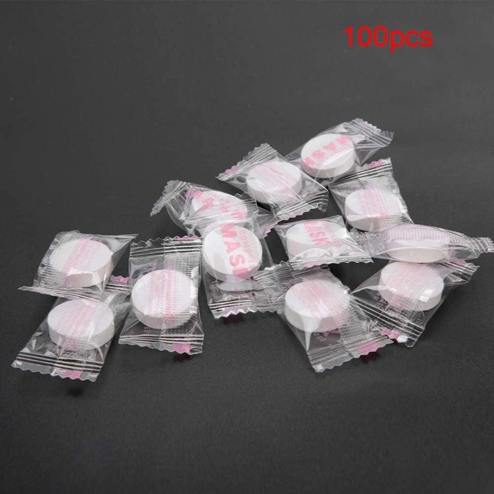100 Pièces De Masque Facial De Soins, Masque Facial De Beauté Femme Coton Diy Facial Sheet Masks Masque Facial En Coton Blanc Masque Facial De Compression Jetable Pour Le Soin De La Peau