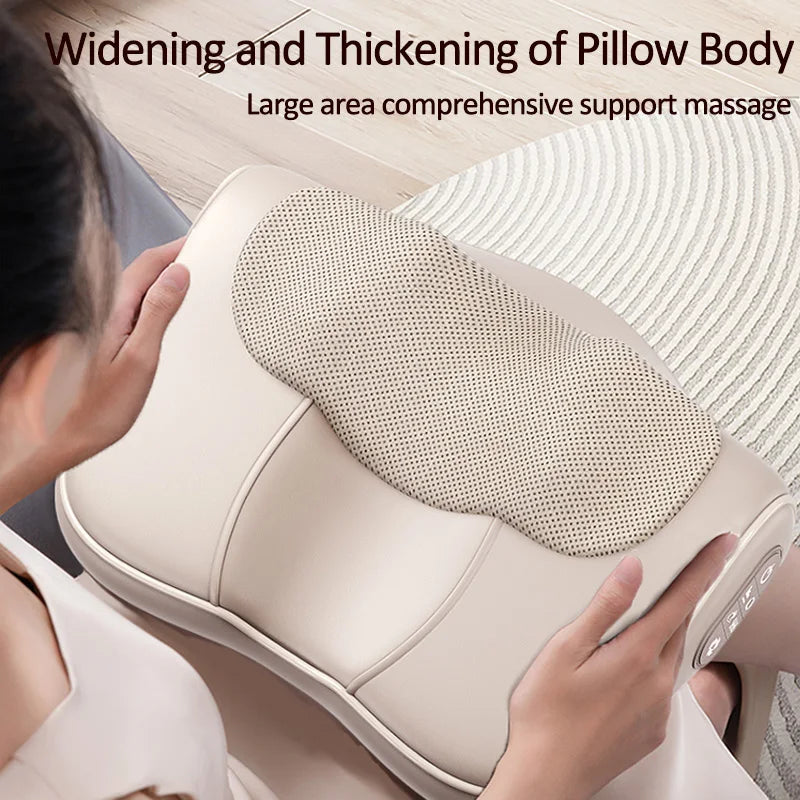 Neck Massage Pillow Cervical Massager Waist Back Shoulder Shiatsu Kneaded Multifunctional Hot Compress Relaxation Gift