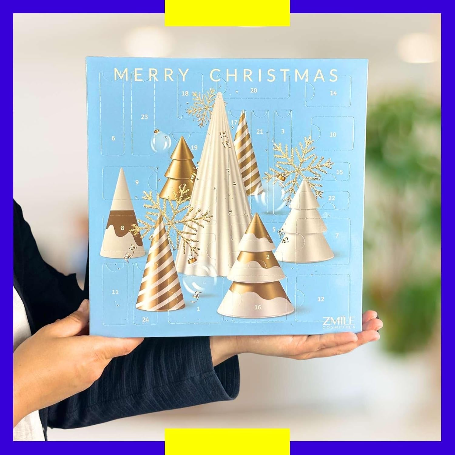 Beauty Advent Calendar '3D Christmas Trees' - 24 Surprises for Make-Up and Styling in Traditional Door Advent Calendar with Vegan Cosmetics
