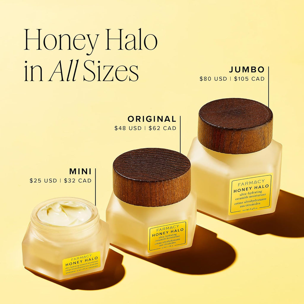 Crème Hydratante Pour Le Visage Honey Halo Ceramide - Lotion Hydratante Pour Le Visage Pour Peau Sèche (1,7 Once)