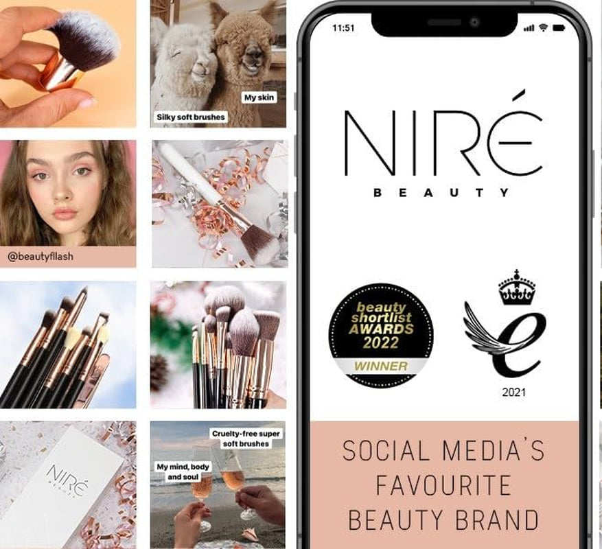 Beauty Kit Artiste 15Pcs : Kit De Pinceaux De Maquillage Professionnel Et Leur Étuis De Rangement. Inclus : Éponge De Maquillage Et Brosse Nettoyante