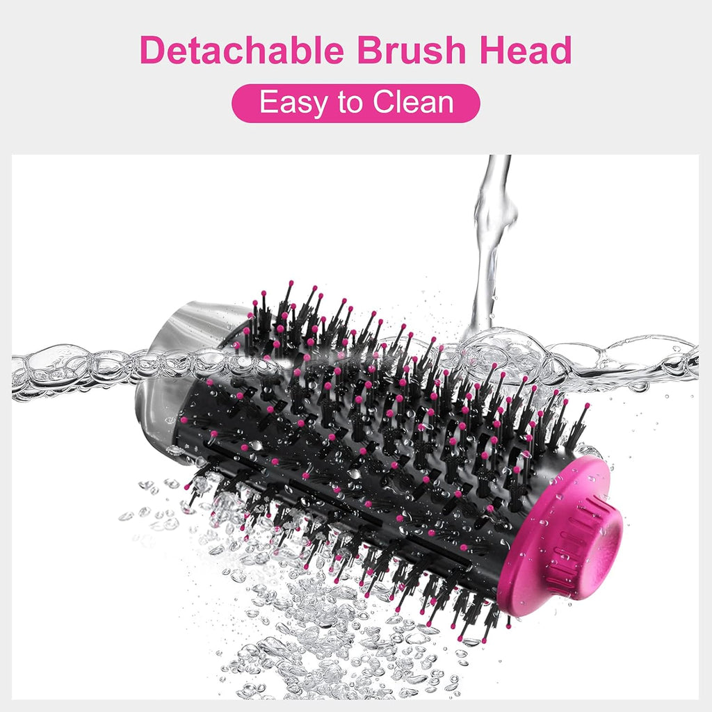 Ensemble De Styler 4 EN 1,  Brosse Soufflante Et Sèche Cheveux, Avec Accessoires, Sécher, Lisser, Donner Du Volume Coiffer, Seche Cheveux Soins Ioniques, 1000W (GRIS)