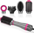 Ensemble De Styler 4 EN 1,  Brosse Soufflante Et Sèche Cheveux, Avec Accessoires, Sécher, Lisser, Donner Du Volume Coiffer, Seche Cheveux Soins Ioniques, 1000W (GRIS)