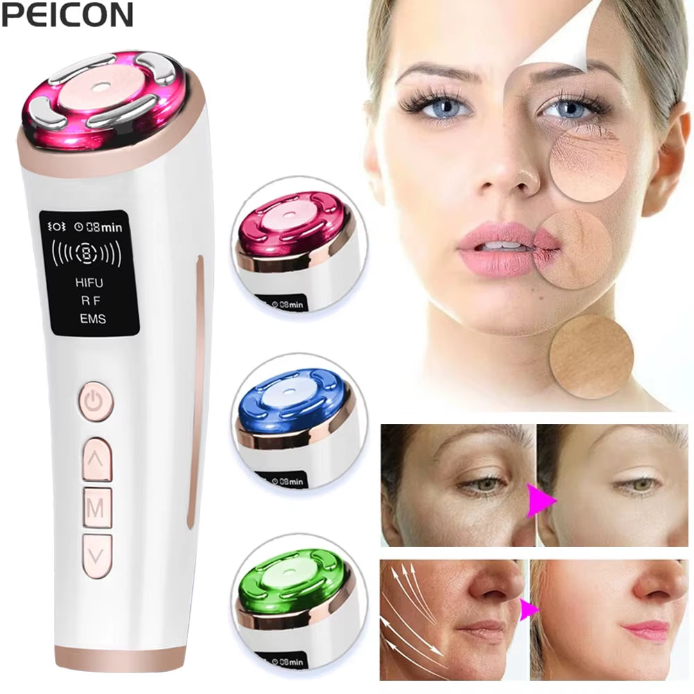 Hifu Face Lifting Machine Anti-Aging Facial Massager EMS Facial Microcurrent Face Massager Skin Rejuvenation Mini Hifu Machine