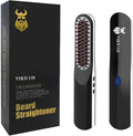 Lisseur Barbe, Brosse Lissante Chauffante Avec Sans Fil/Anti-Brûlure/Mise Hors Tension Automatique/Températures Ajustables/Taille Mini Pour Voyager/Maison