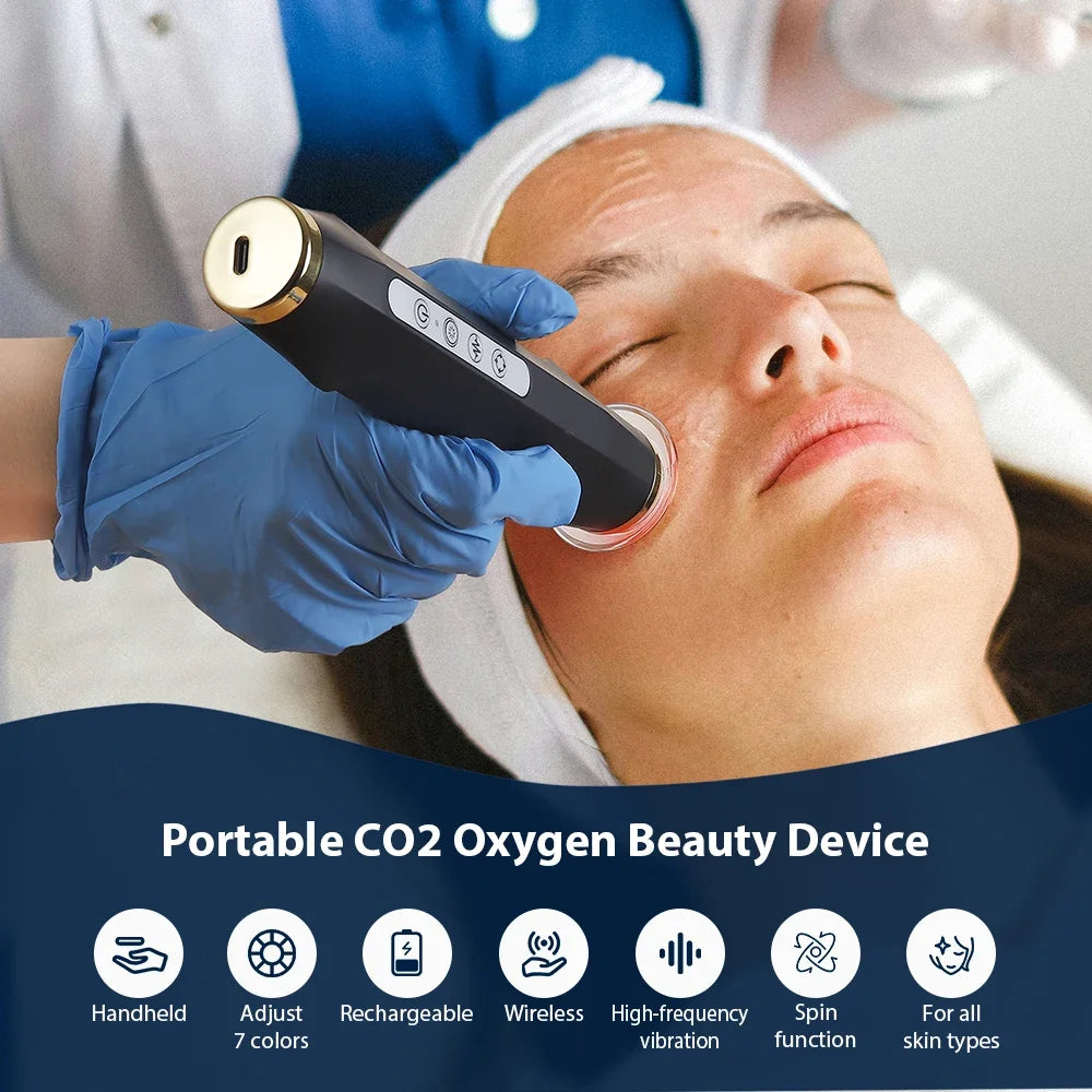 Portable CO2 Oxygen Bubble Pen Rechargeable Facial Cleaning Rejuvenation Serum Input Pen Anti-Aging Skin Care Beauty Device