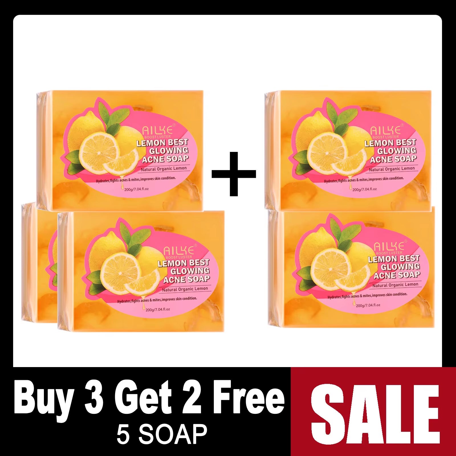 Natural Skin Brightening Set, Clean Darkness, Acne, Stains, Moisturize, Lightening, Smooth, Improve Rough and Dry Skin