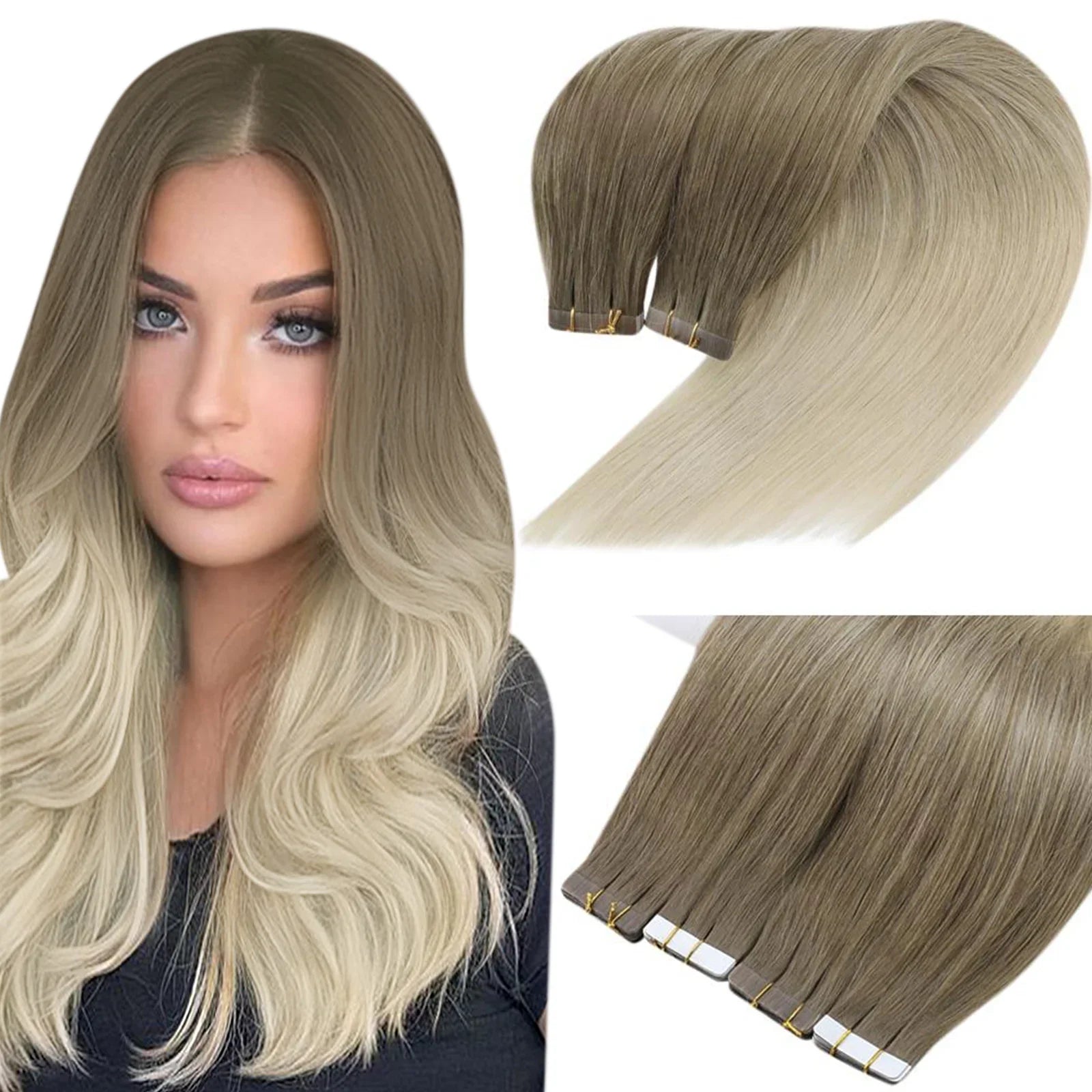 Invisible Injection Tape in Hair Extension Real Human Hair Brazilian Virgin Seamless High Quality Injected Hair Extension