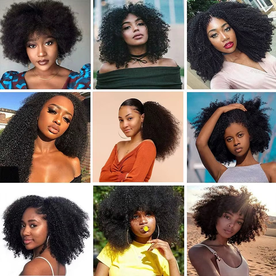 Afro Kinky Curly Bundles Deal Brazilian Afro Kinky Human Hair Weaving 3C/4A Hair Extensions Spot Goods Afro Hair Weave for Women