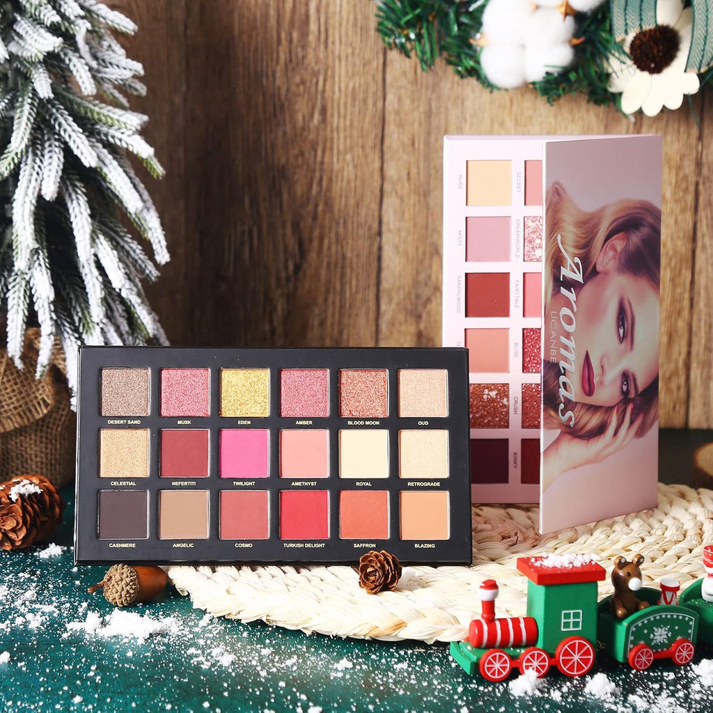Twilight Dust + Aromas the New Nude Eyeshadow Palette Makeup Set Matte Shimmer Glitter Ppressed Pearl All Highly Pigmented Blending Powder Natural Velvet Texture Eye Shaow Kit