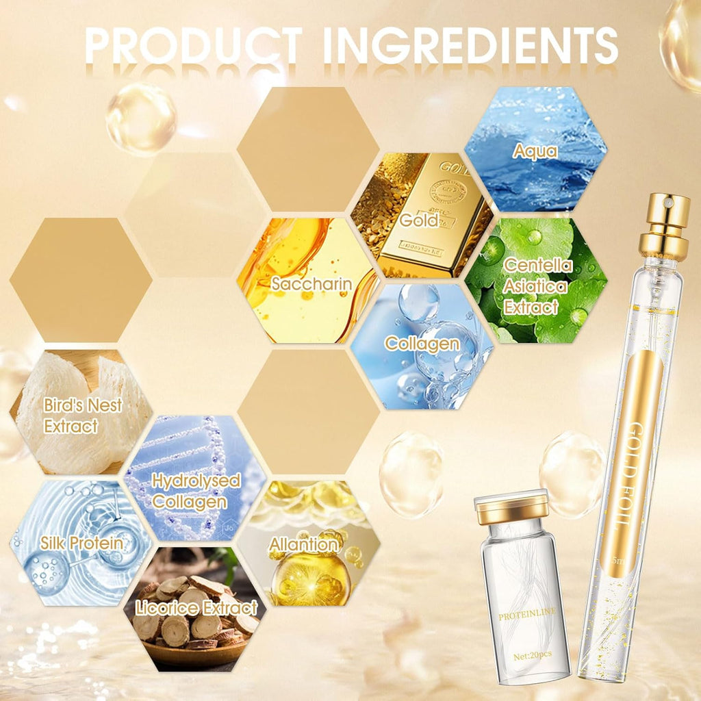 Allony Fil De Soie Collagene, Fil De Collagene Pour Le Visage, 75Ml Serum Visage+20Pcs Fils De Collagène Résorbables, Lifting Visage, Améliorer La Peau En Général