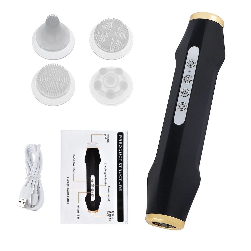 Portable CO2 Oxygen Bubble Pen Exfoliate Balance Serum Facial Massager High-Frequency Vibration Skin Care Beauty Machine