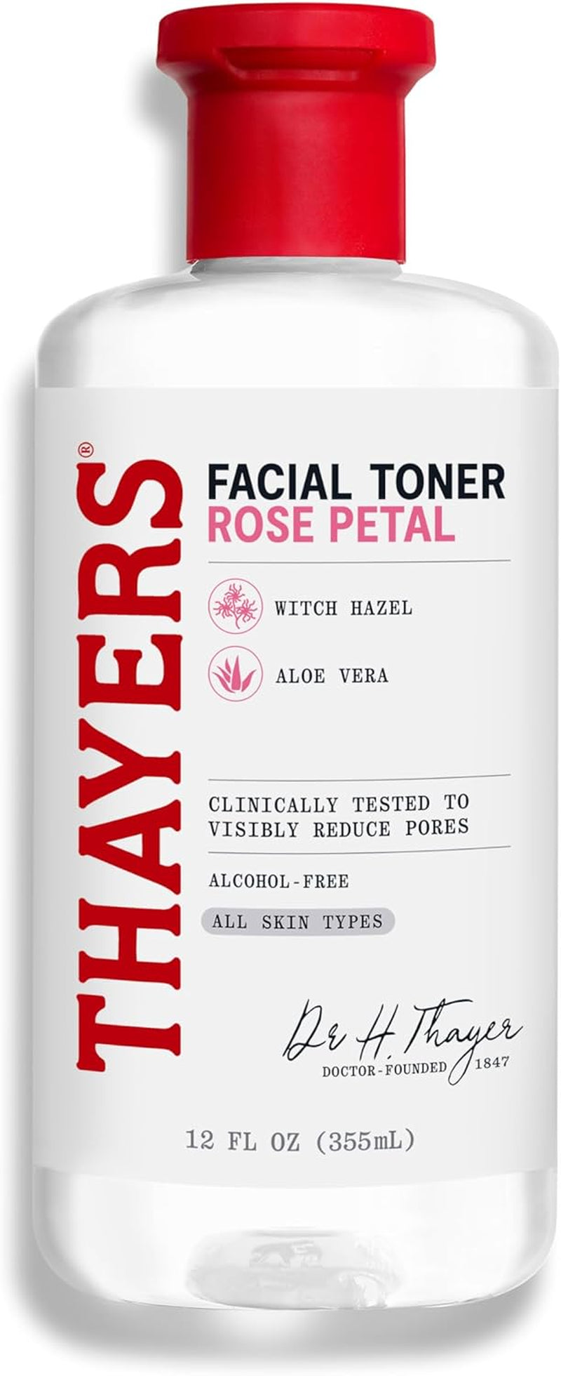 Thayers Lotion Tonique Douce - Pétale De Rose, Hamamélis & Aloe Vera Bio - Hydratation & Pores Resserrés - Sans Cruauté Animale - Sans Alcool - Vegan - 98% D'Ingrédients Naturels - 355 Ml