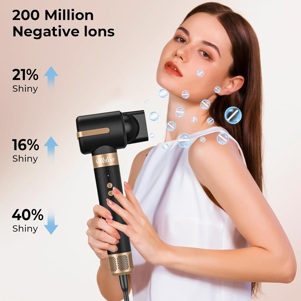 Hair Brosse Soufflante 7 En 1, Sèche-Cheveux Ionique Avec Brosse Lissante Pour Cheveux, Boucleur, Coiffante Chauffante, 3 Temperature, Pour Lisser, Sécher