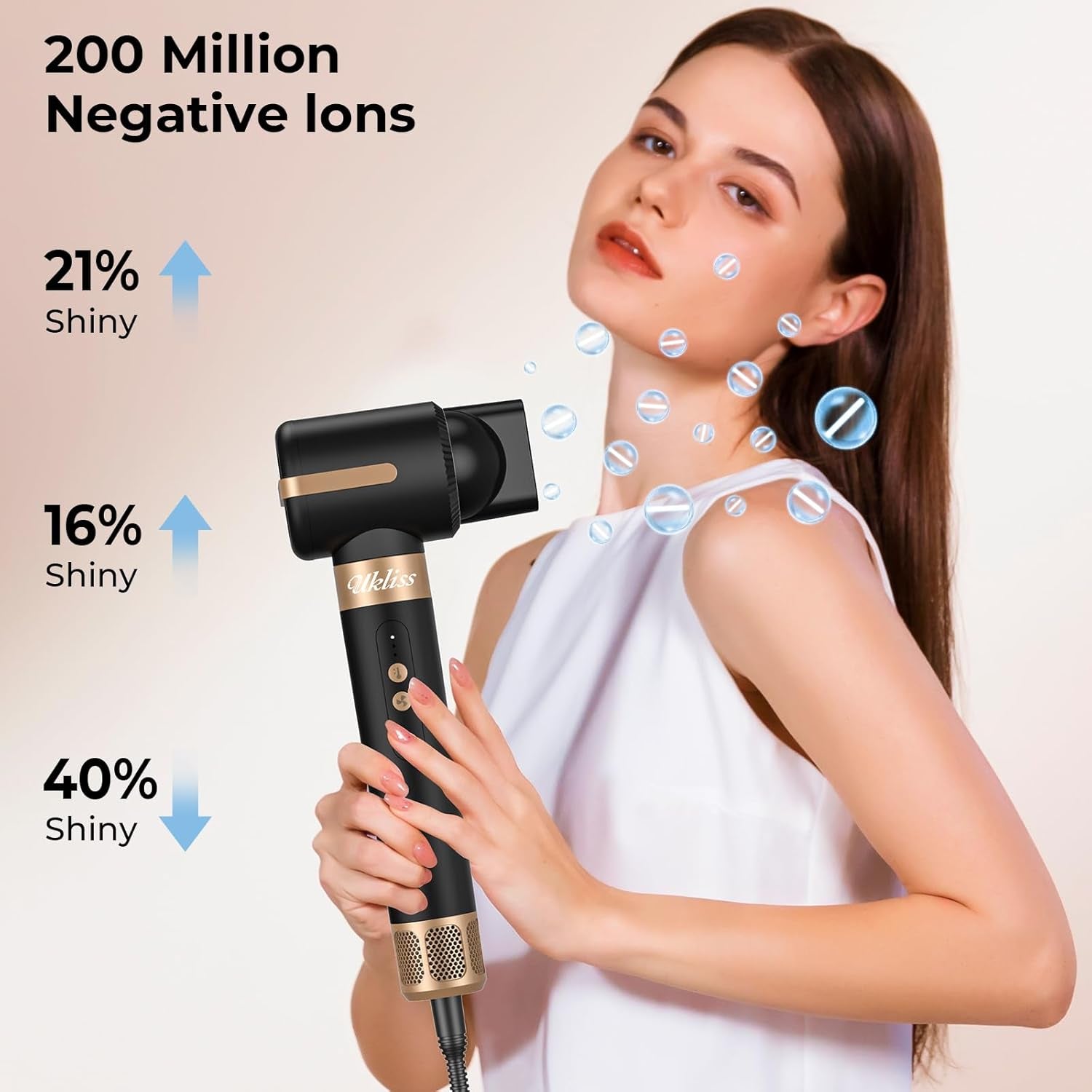 Hair Brosse Soufflante 7 En 1, Sèche-Cheveux Ionique Avec Brosse Lissante Pour Cheveux, Boucleur, Coiffante Chauffante, 3 Temperature, Pour Lisser, Sécher