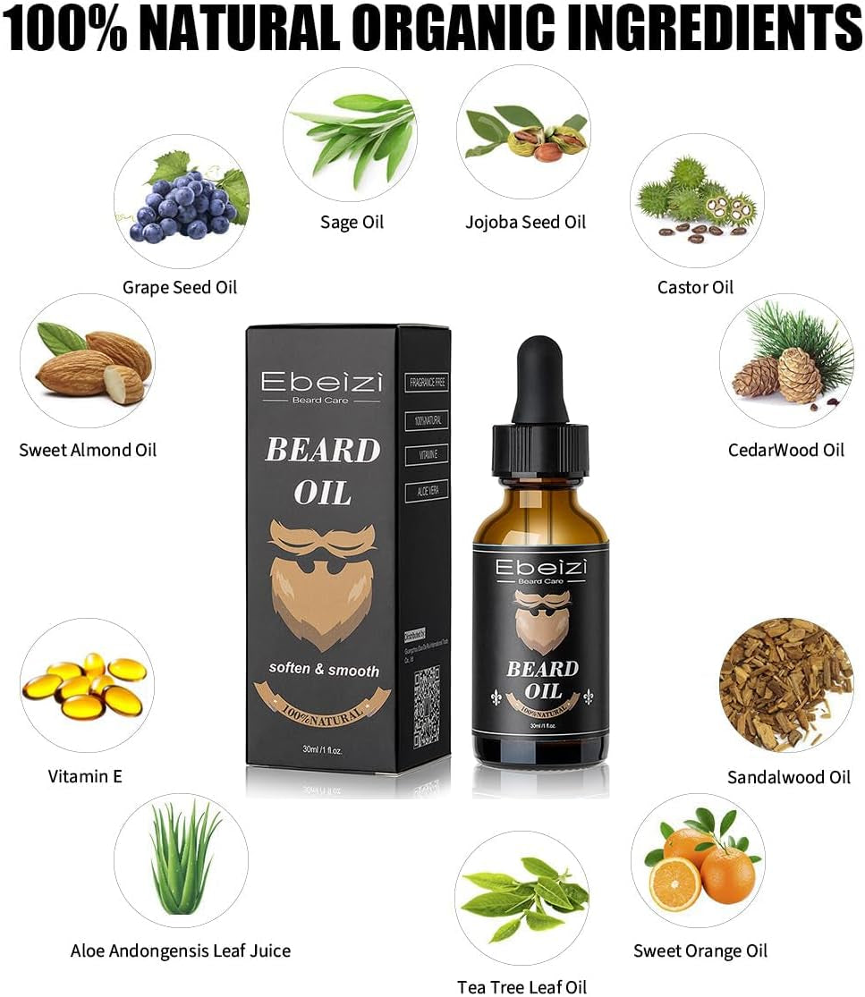 Ebeizi Derma Roller Pour La Croissance De La Barbe Avec Sérum De Croissance De La Barbe, Stimuler La Croissance De La Barbe Et Des Cheveux, Derma Roller De 0,5 Mm Pour Homme