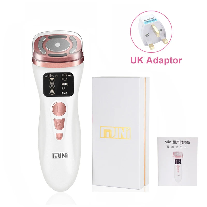 Mini HIFU 3Rd Generation Original EMS RF plus Ultrasonic Rejuvenation Tighten Lifting Therapy Skin Facial Care LED anti Wrinkle
