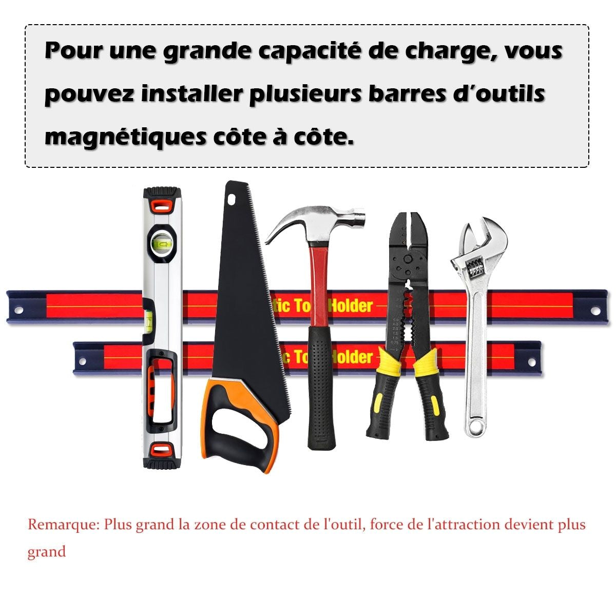 Porte-Outil Magnétique 8" 12" 18" 60Cm Multi-Longueurs Au Choix Rail Mural Titulaire Pour Garage