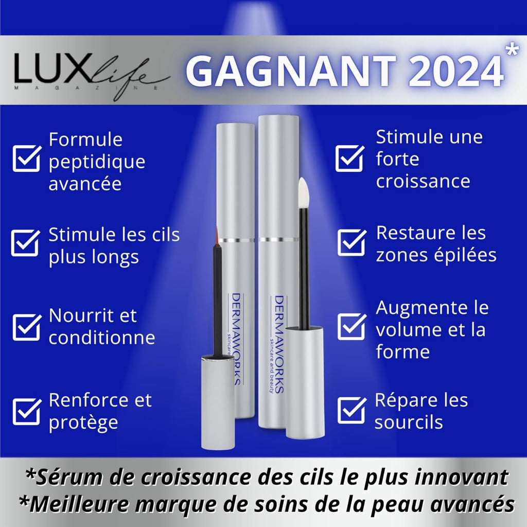 SERUM CILS CROISSANCE 3Ml + SERUM SOURCILS POUSSE 5Ml – Duo Sérum Naturel Croissance E Pour Regard Intense – Longueur Des Cils Et Densité Des Sourcils – Femmes Et Hommes –