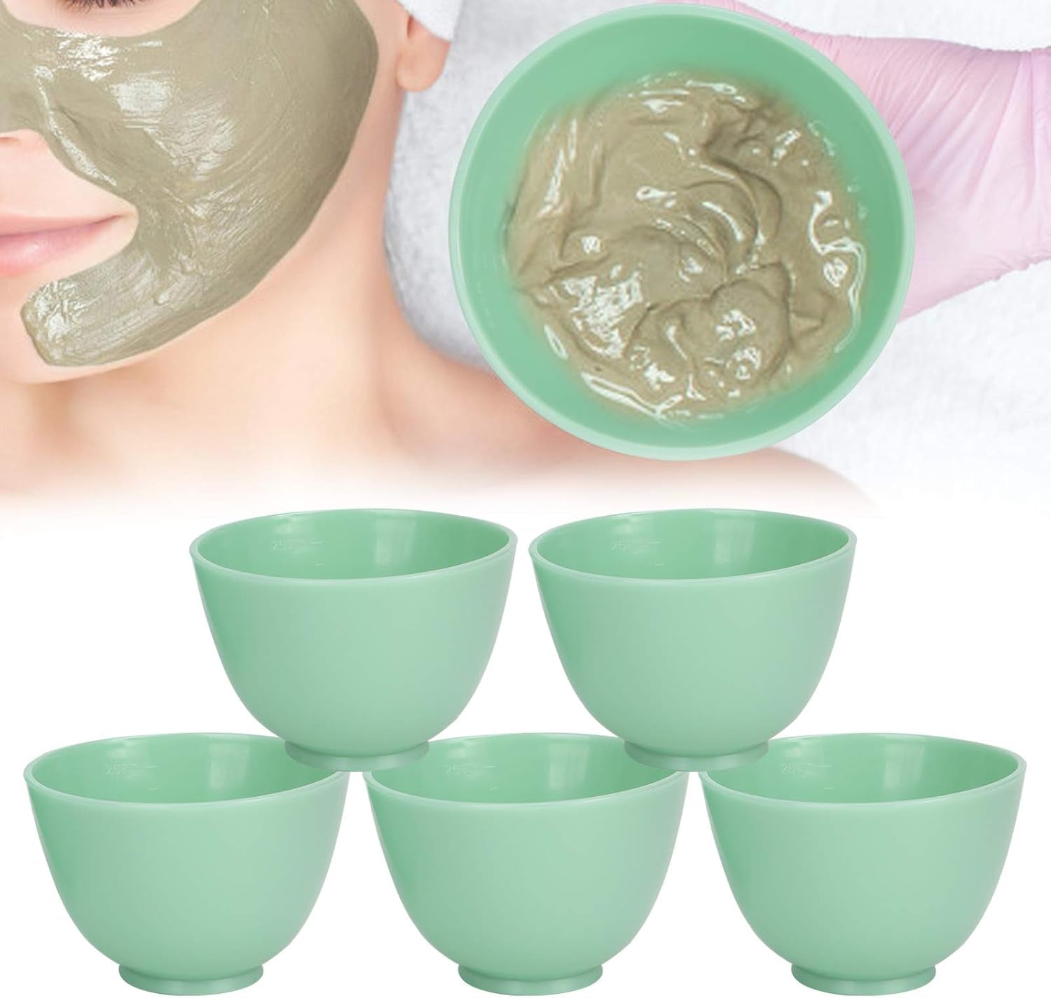 5 Pièces Bols À Masque En PVC, Bricolage Masque Bol De Mélange, Bol Pour Mélanger Un Masque En Poudre, Bols De Masque Facial Réutilisables, Bols Pour Soins Du Visage