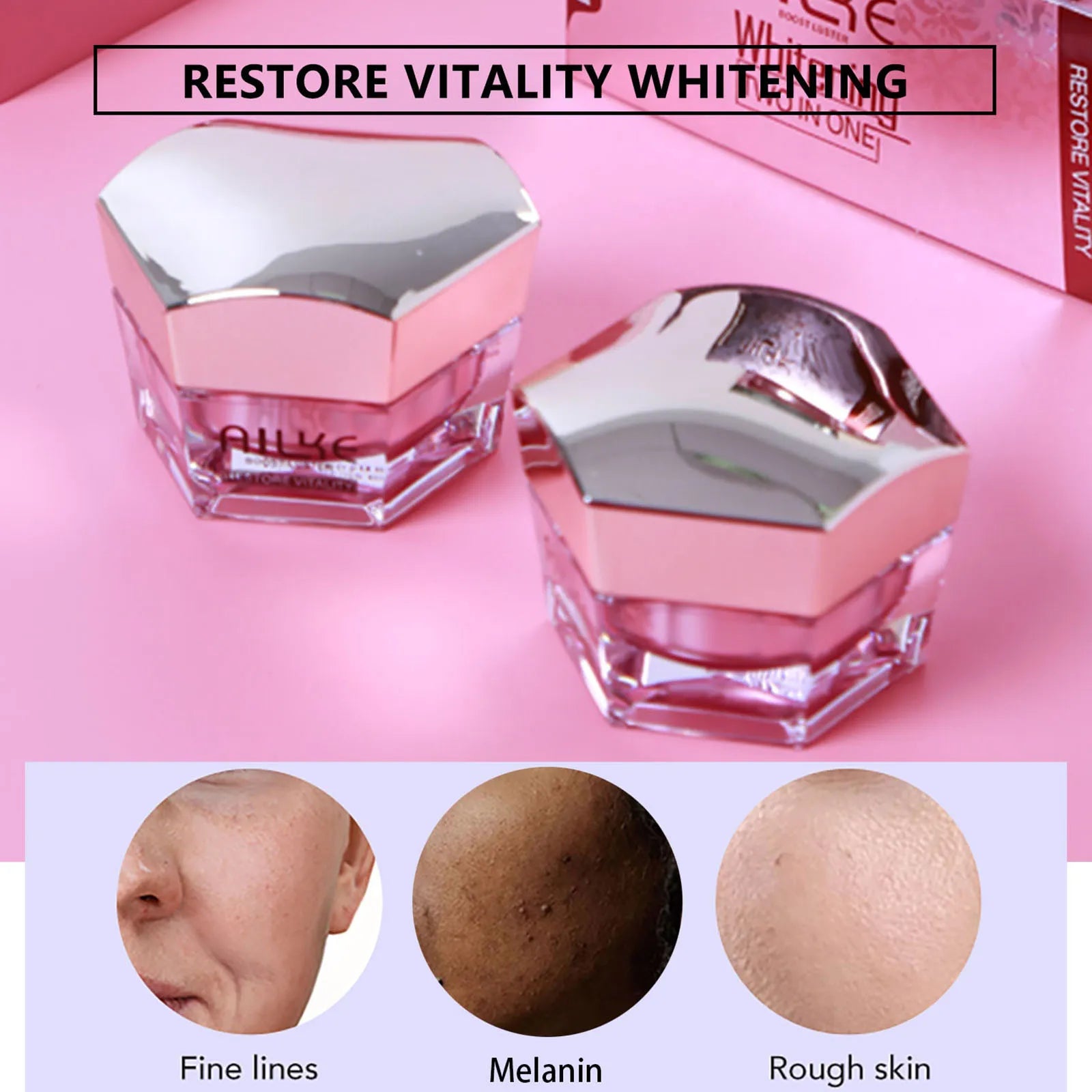 Lightenin Anti-Wrinkle Face Cream with Collagen, Hyaluronic Acid, Whitening Skin Care Women Facial Moisturizer Set