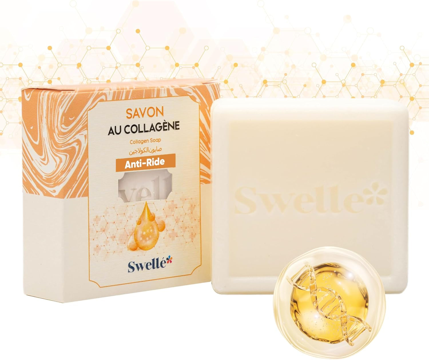 Savon Collagène 100 Gr 1Pc Savon Solide Hydratant & Nettoyant | Peau Sèche & Sensible | Usage Quotidien | Nettoyant Visage Doux - Peut Être Utilisé Avec De L'Acide Hyaluronique