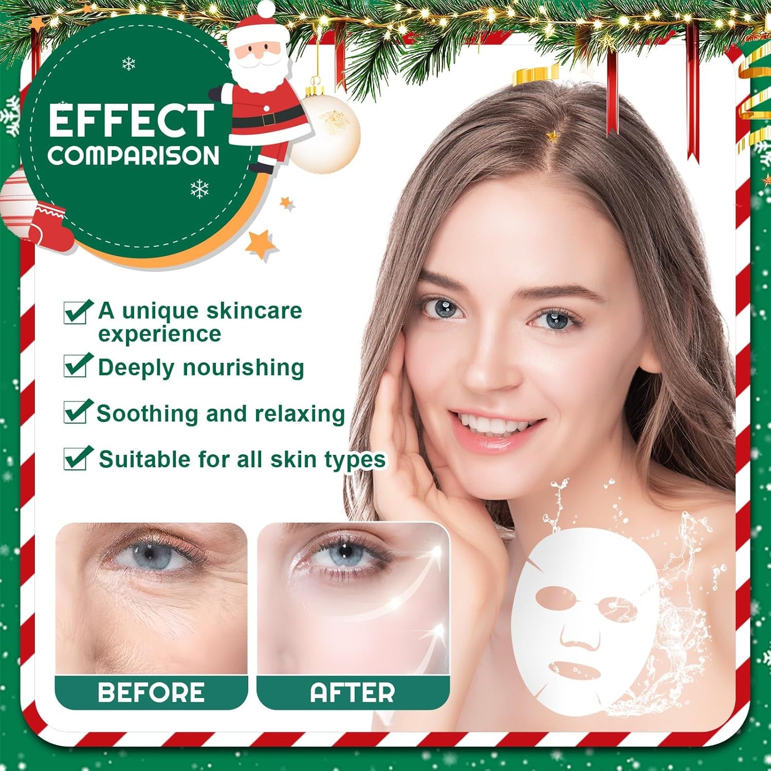 Masque Hydratant Visage, 10 Pièces Masque Au Collagene Visage Coréen, Masque Visage Femme, Hydratant, Cadeau Pour Les Amis Et La Famille (B)