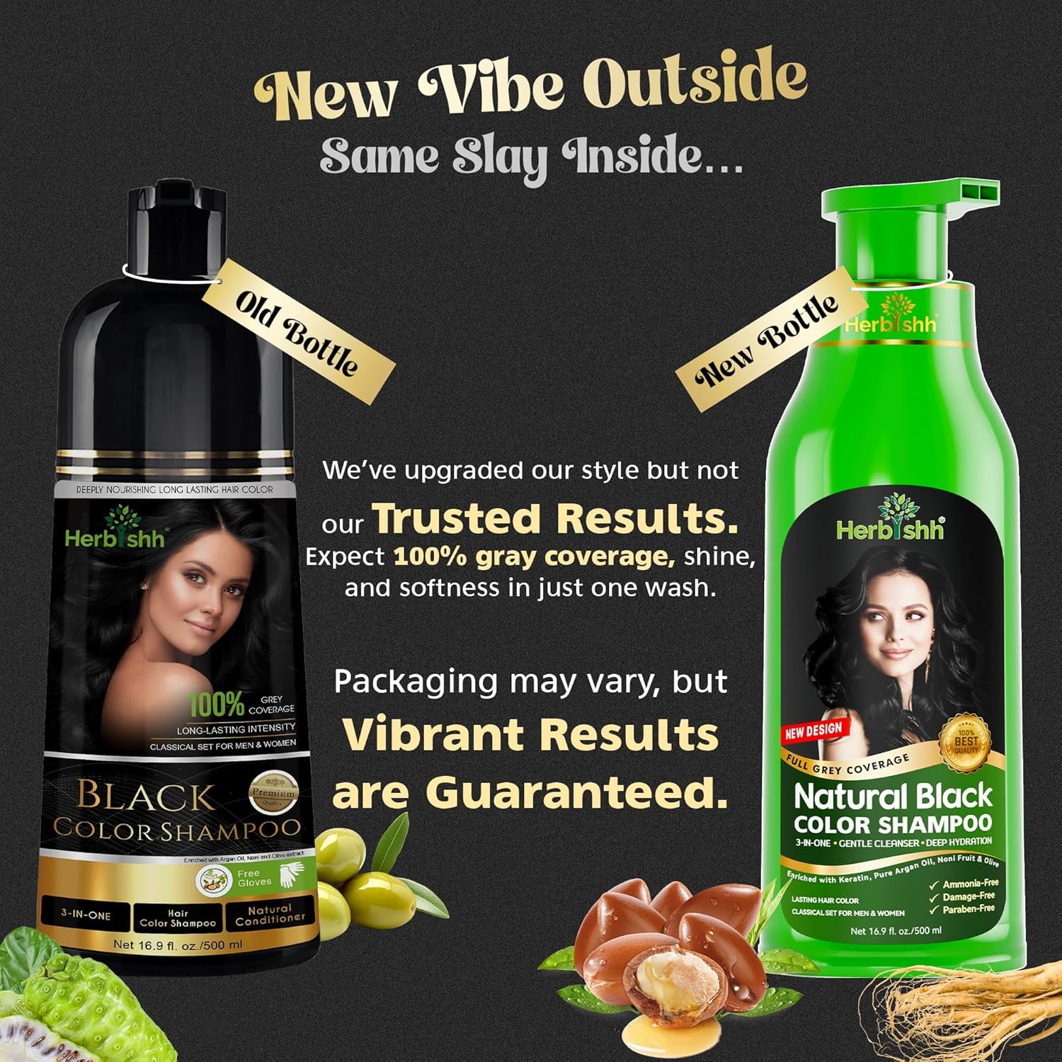 Combo Pack-2Pcs  Hair Color Shampoo for Gray Hair+ 1Pc Argan Intense Hair Mask- Hair Dye Shampoo – Colors Hair in Minutes – Long-Lasting Color– 500 Ml –Stimulates Dry Frizzy Hair (Black)